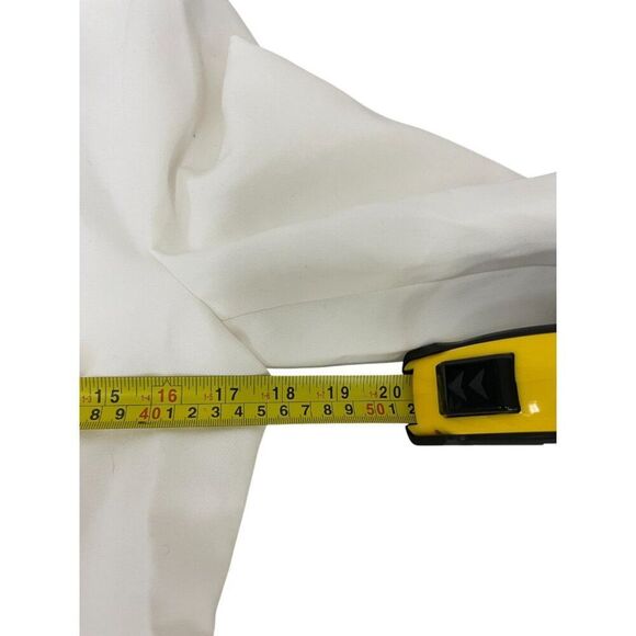 Zara Womens Fitted Blazer XL White Suit Jacket Gold Tone Button 2399/593 NWT - Picture 14 of 16